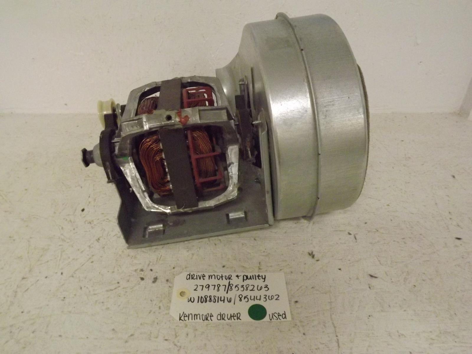 Kenmore Dryer 279787 8538263 W10888146 8544362 Drive Motor & Pulley Used Kenmore Dryer 279787 8538263 W10888146 8544362 Drive Motor & Pulley Used